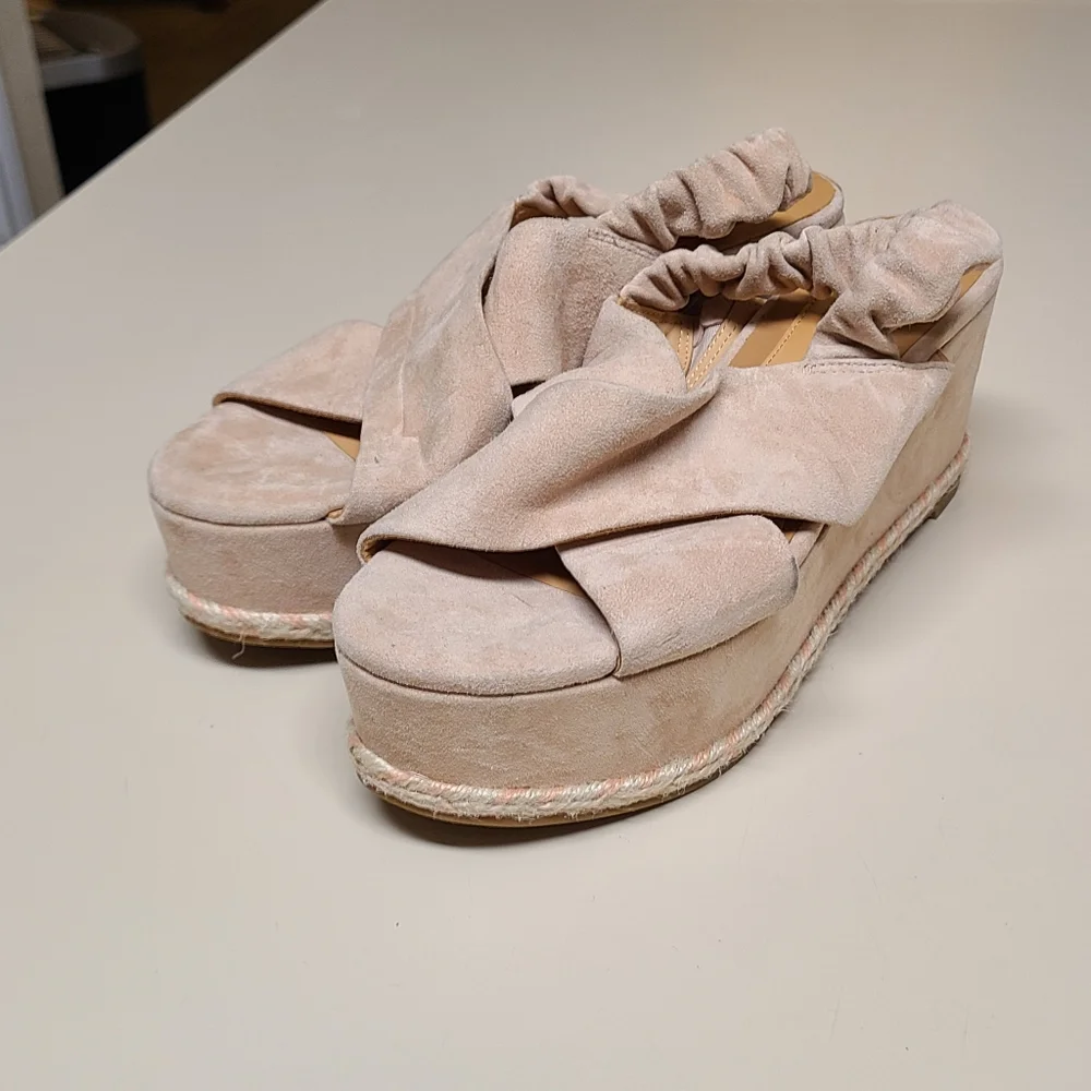 Joie Suede Garden slingback platform sandals size 38 - Picture 3 of 13